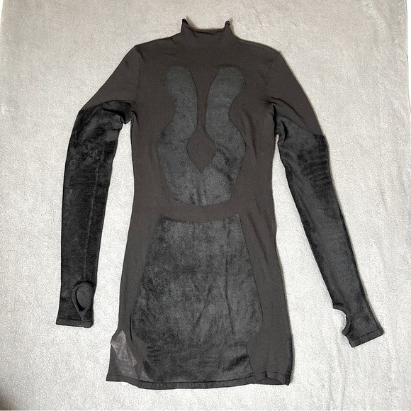 New Dion Lee Chenille Intarsia Knit Black Mini Dress Size 4 - Picture 7 of 14